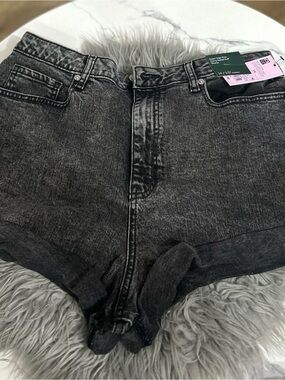 wild fable Black Washed High-Rise Jean Shorts